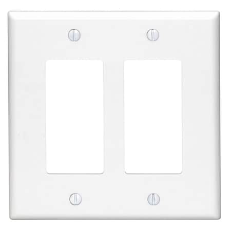 Leviton Faceplate, Number of Gangs: 2 White 80609-00W